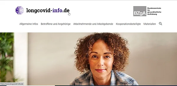 Screenshot Website Long-Covid-Portal