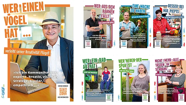 7 Plakate der Kampagne "Einfach Mensch"