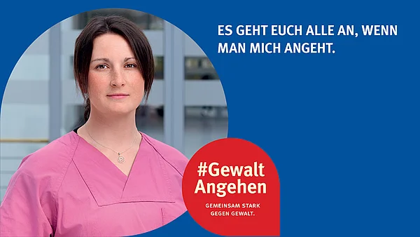 Motiv mit Pflegekraft Nevenka Bargheer zur Kampagne #GewaltAngehen des Städtischen Krankenhauses Kiel