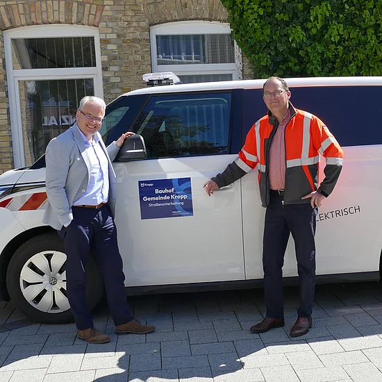 BU Bürgermeister Stefan Ploog und Bauhofleiter Timo Petersen